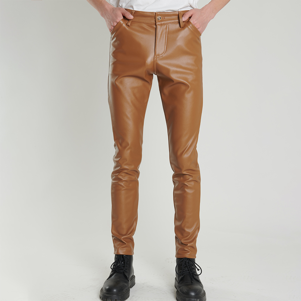 Motorcycle Gear Mens - Pantalones de cuero para hombre, ajustados,