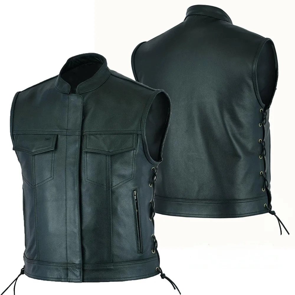 Motorcycle Gear Vest - Chaleco de cuero Punk moda Casual