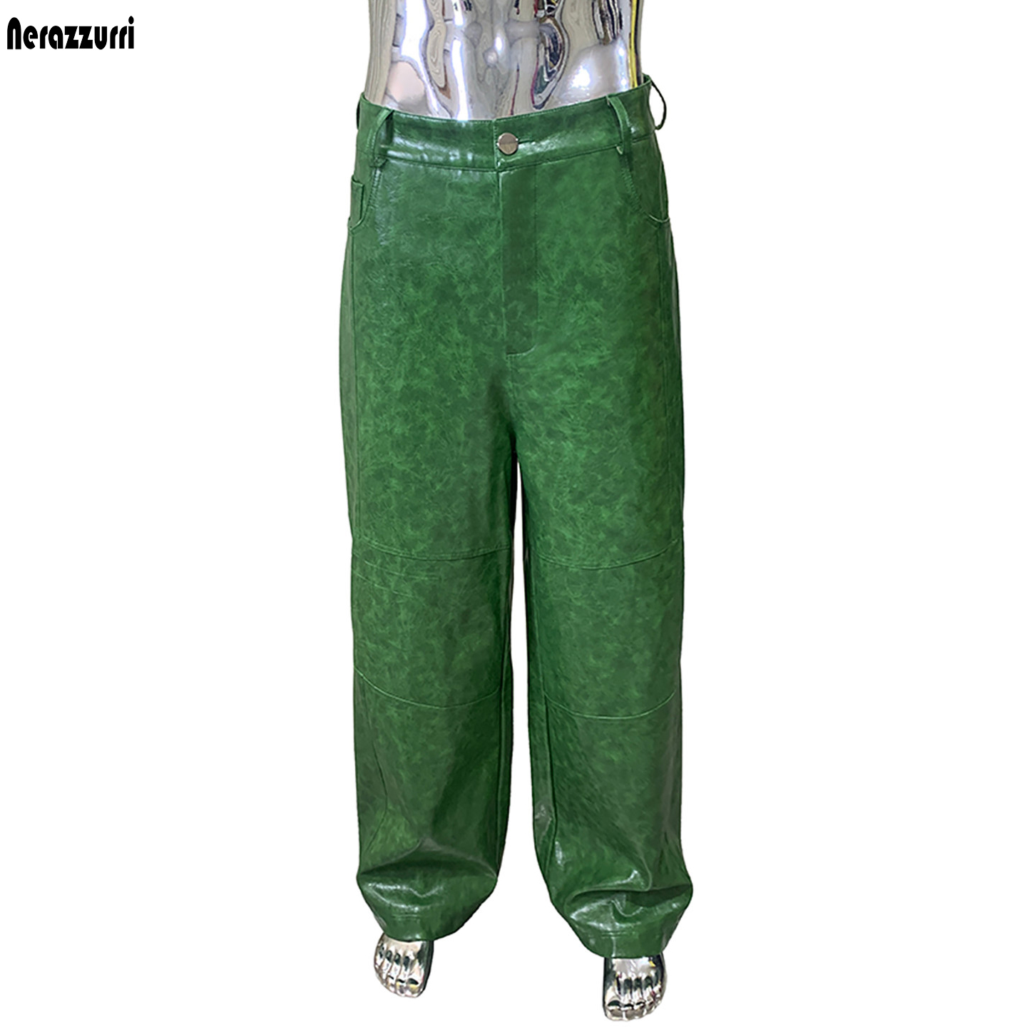 Pantalones Anchos de Cuero PU  - Motorcycle Gear Mens reseña y precio