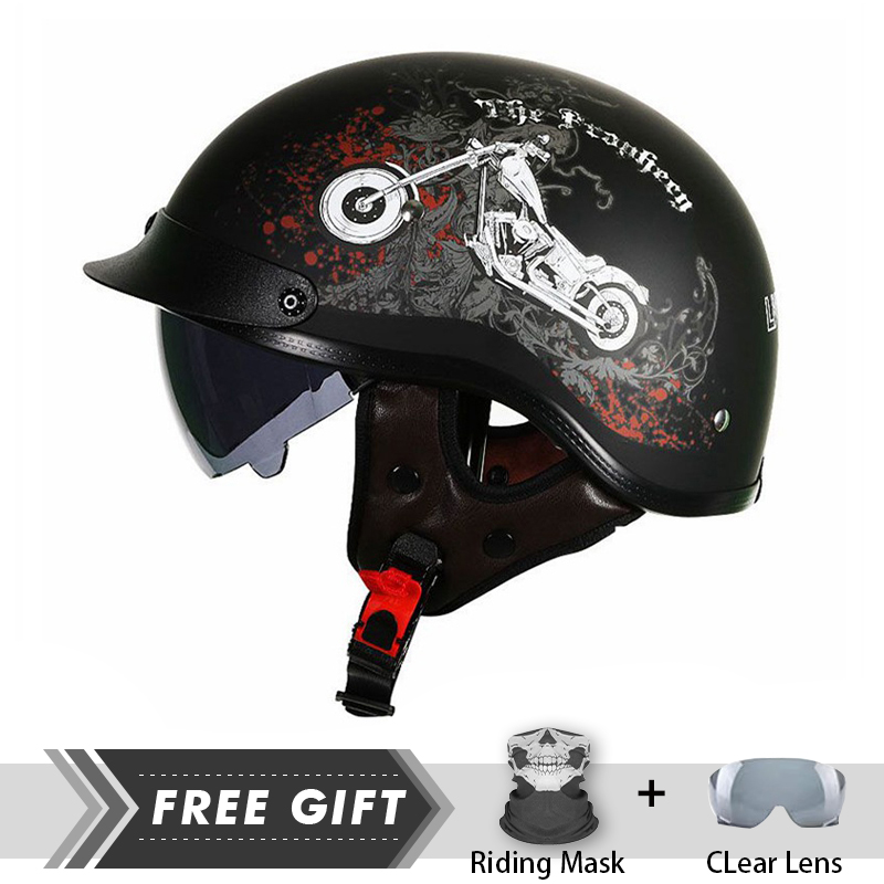 Casco de media cara Para hombr - Motorcycle Gear In Store reseña y precio