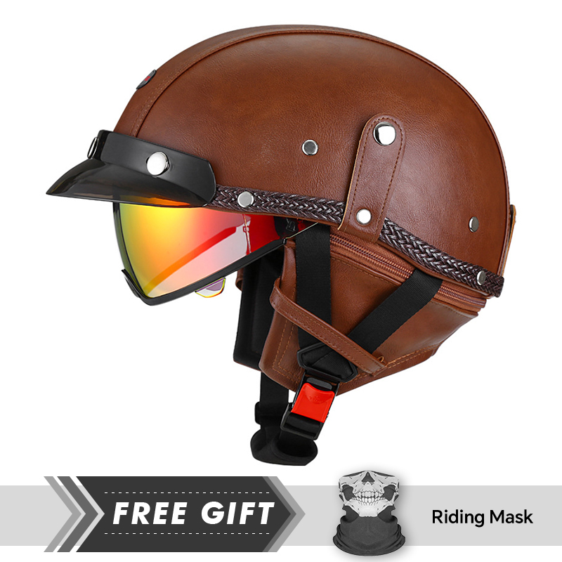 Casco de media cara Retro para - Motorcycle Gear In Store reseña y precio