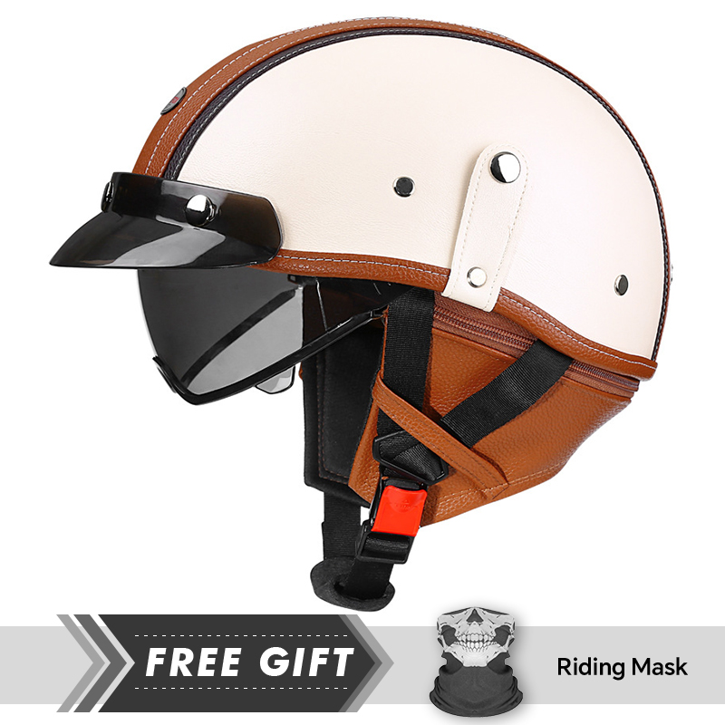 Casco de media cara Retro para - Motorcycle Gear In Store reseña y precio
